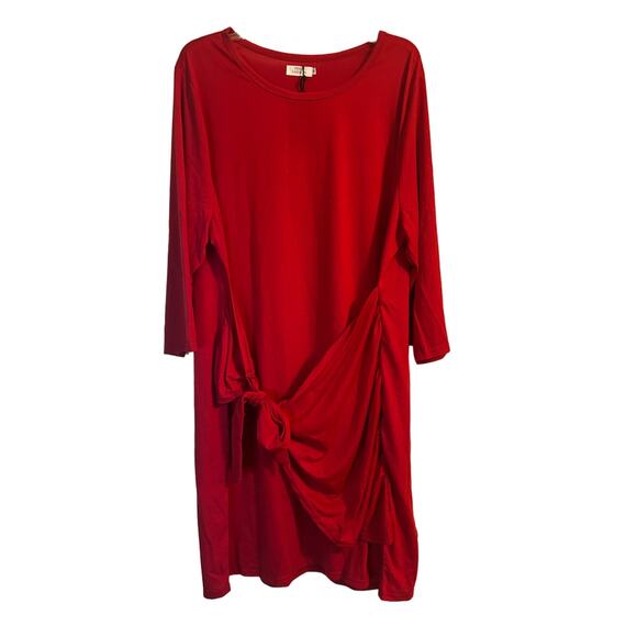 NWT PinUp Fashion Red Tie Front Dress Polyester/Spandex Size 24 - Picture 1 of 6